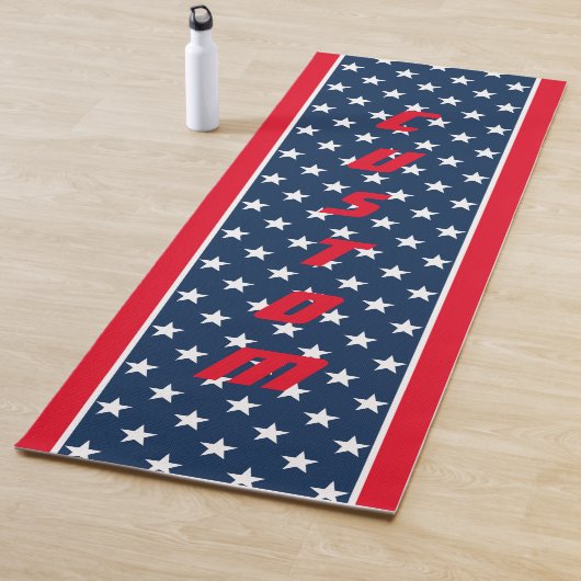 愛国的なアメリカ国旗の星デザインカスタム厚 ヨガマット (インサイチュ)