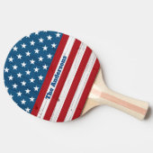 愛国的なアメリカ国旗の木製 7 月 4 日名前 卓球ラケット (横)