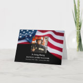 愛国的なアメリカ国旗の消防士記念葬儀 サンキューカード (正面)