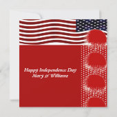 愛国的なアメリカ国旗の爆竹誕生日少年 招待状 (裏面)