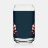 愛国的なアメリカ国旗の牛のイラストレーション ガラス缶 (右)