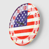 愛国的なアメリカ国旗の番号の壁の時計 ラージ壁時計 (傾斜)