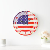 愛国的なアメリカ国旗の番号の壁の時計 ラージ壁時計 (ホーム)