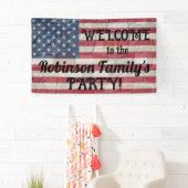 愛国的なアメリカ国旗の石壁書道文字 横断幕 (インサイチュ)