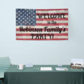 愛国的なアメリカ国旗の石壁書道文字 横断幕 (トレードショー)