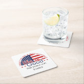 愛国的なアメリカ国旗の紙コースター スクエアペーパーコースター (インサイチュ)