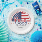 愛国的なアメリカ国旗の紙プレート ペーパープレート (パーティー)