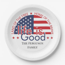 愛国的なアメリカ国旗の紙プレート ペーパープレート