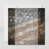 愛国的なアメリカ国旗の結婚式招待状（RSVP付） 招待状 (裏面)