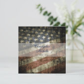 愛国的なアメリカ国旗の結婚式招待状（RSVP付） 招待状 (スタンド正面)