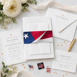 愛国的なアメリカ国旗の結婚式 招待状ベリーバンド