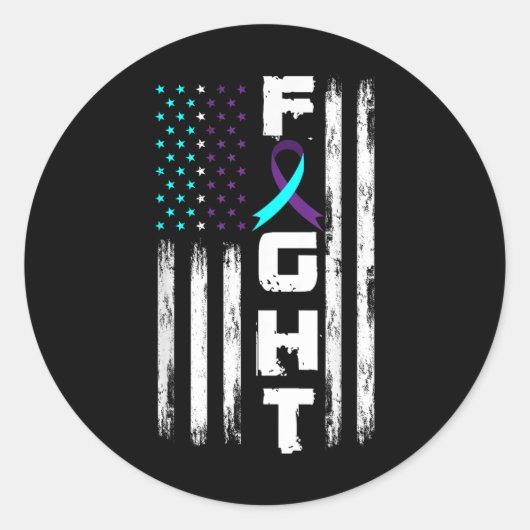 愛国的なアメリカ国旗の自殺防止戦争 ラウンドシール (正面)