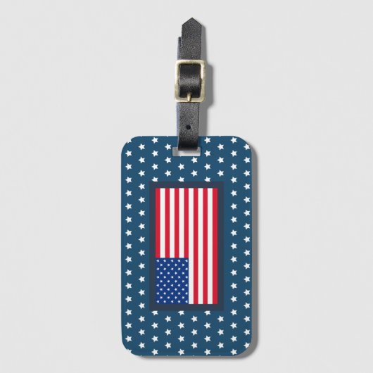 愛国的なアメリカ国旗の荷物タグギフト ラゲッジタグ (正面縦)