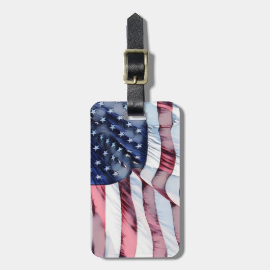 愛国的なアメリカ国旗の荷物タグ ラゲッジタグ (正面縦)