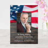 愛国的なアメリカ国旗の記念写真軍隊葬儀 サンキューカード