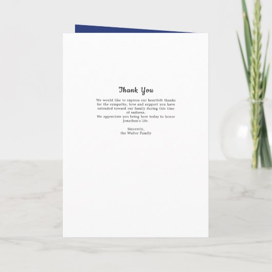 愛国的なアメリカ国旗の記念退役軍人葬儀 プログラム (裏面)