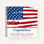 愛国的なアメリカ国旗の警察の退職ゲストブック ノートブック (正面)