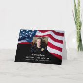 愛国的なアメリカ国旗の警察追悼式 サンキューカード (正面)