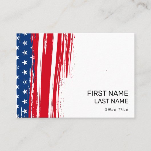 愛国的なアメリカ国旗の赤い政治運動 名刺 (正面)
