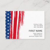 愛国的なアメリカ国旗の赤い政治運動 名刺 (裏面)