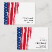 愛国的なアメリカ国旗の赤い政治運動 名刺 (正面/裏面)