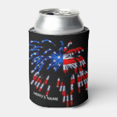 愛国的なアメリカ国旗の赤い青クール名 缶クーラー (缶正面)