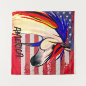 愛国的なアメリカ国旗の赤白と青 タペストリー (正面(横))