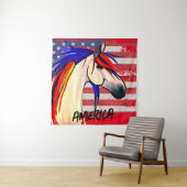 愛国的なアメリカ国旗の赤白と青 タペストリー (インサイチュ)
