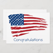 愛国的なアメリカ国旗の軍隊おめでとう (正面/裏面)