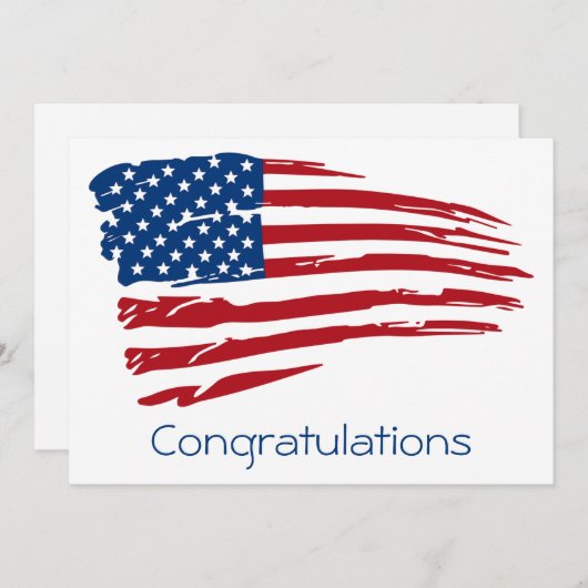 愛国的なアメリカ国旗の軍隊おめでとう (正面/裏面)