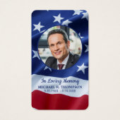 愛国的なアメリカ国旗の追悼式祈りの言葉カード (正面)