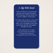 愛国的なアメリカ国旗の追悼式祈りの言葉カード (裏面)