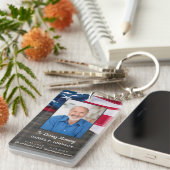 愛国的なアメリカ国旗の追悼式祈りの言葉カード キーホルダー (正面右)