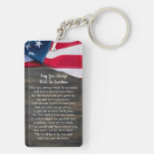 愛国的なアメリカ国旗の追悼式祈りの言葉カード キーホルダー (裏面)
