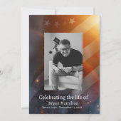 愛国的なアメリカ国旗の追悼式祈りの言葉カード 招待状 (正面)