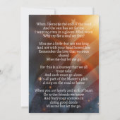 愛国的なアメリカ国旗の追悼式祈りの言葉カード 招待状 (裏面)