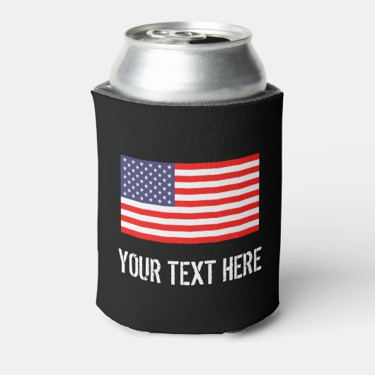 愛国的なアメリカ国旗は涼しくなる |カスタマイズ 缶クーラー (缶裏面)