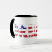 愛国的なアメリカ国旗を掲げた夢 マグカップ (正面左)