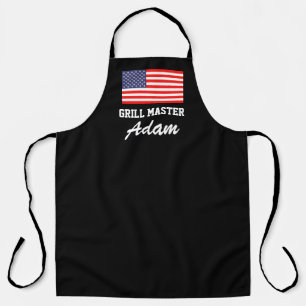 愛国的なアメリカ国旗を黒焼きにしたマスターBBQ エプロン