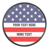 愛国的なアメリカ国旗カスタムのホッケーパックの贈り物 アイスホッケーパック (正面)