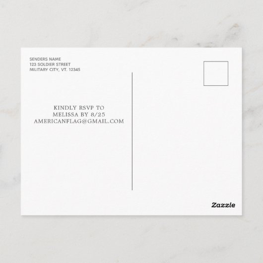 愛国的なアメリカ国旗カスタムの写真誕生日 ポストカード (裏面)