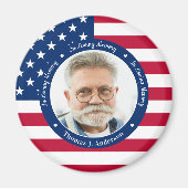 愛国的なアメリカ国旗カスタムの写真追悼碑 マグネット (正面)