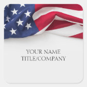 愛国的なアメリカ国旗カスタム会社名オフィス スクエアシール (正面)