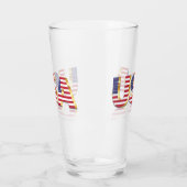 愛国的なアメリカ国旗グラス タンブラーグラス (左)