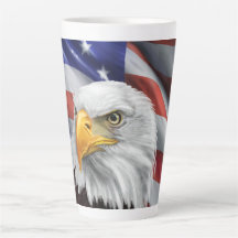 愛国的なアメリカ国旗ハゲ・イーグル・コーヒーマグ