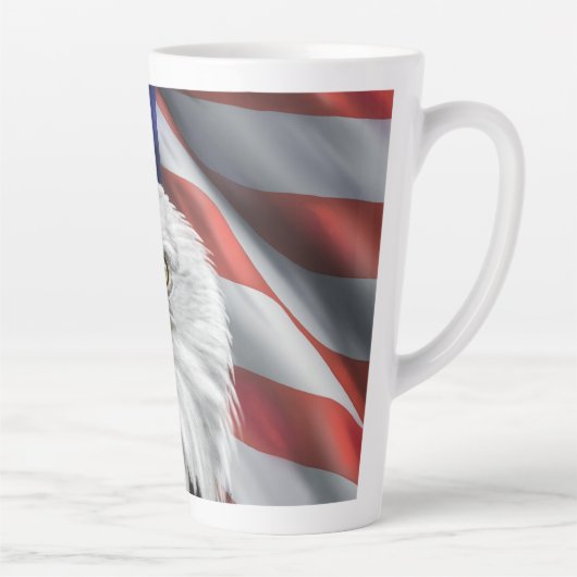 愛国的なアメリカ国旗ハゲ・イーグル・コーヒーマグ カフェラテマグ (右)