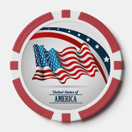 愛国的なアメリカ国旗ポーカー チップ デザイン 