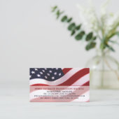 愛国的なアメリカ国旗名刺テンプレート 名刺 (スタンド正面)