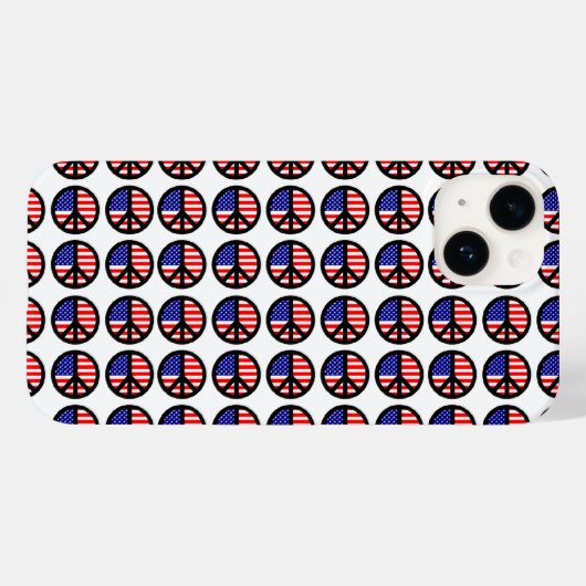 愛国的なアメリカ国旗平和のサイン ドット Case-Mate iPhoneケース (裏面 (横))
