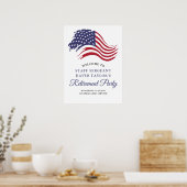 愛国的なアメリカ国旗引退パーティー歓迎 ポスター (キッチン)